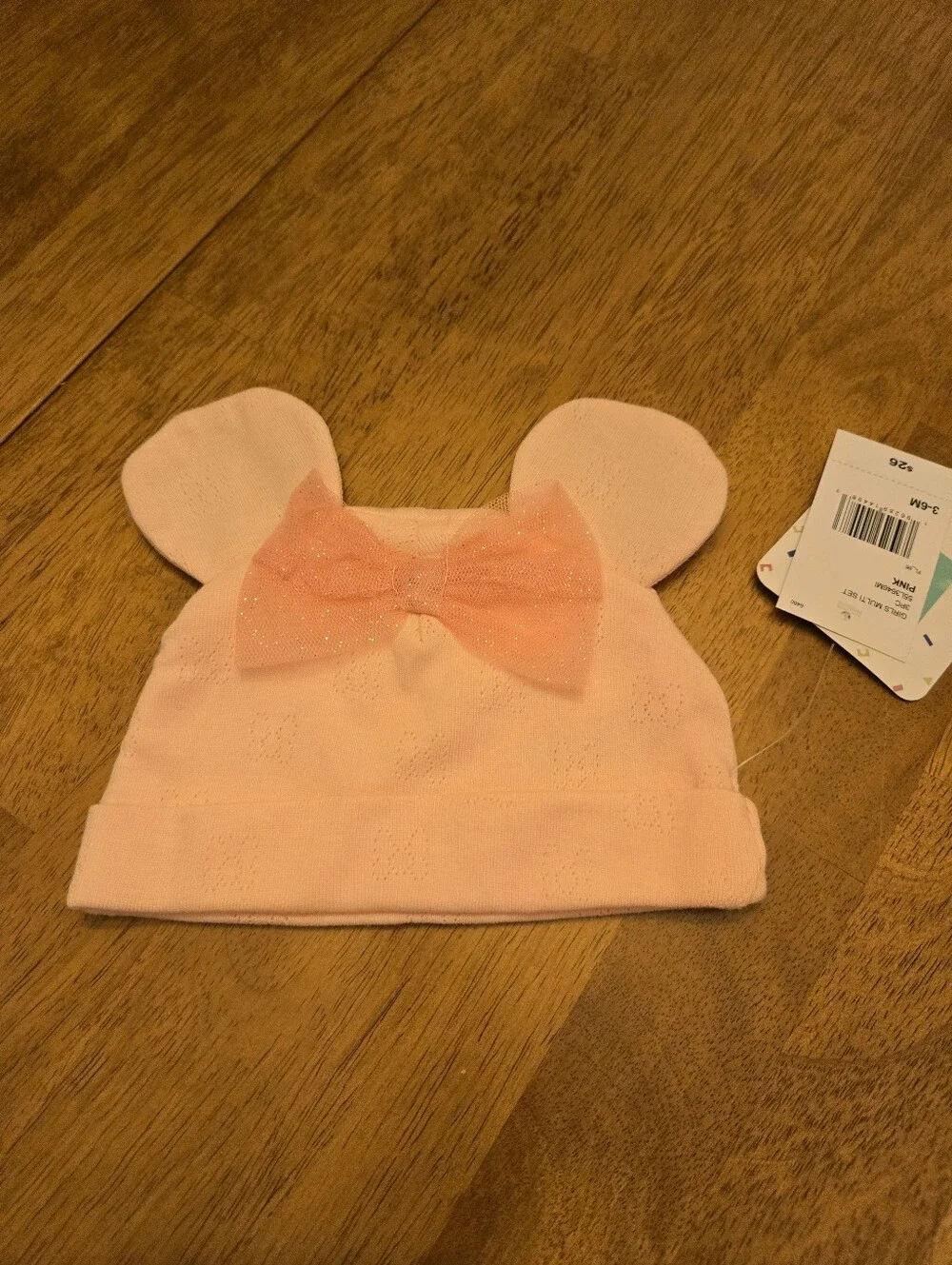 Disney Pink Knit Bow Ear Beanie - Kids Accessories